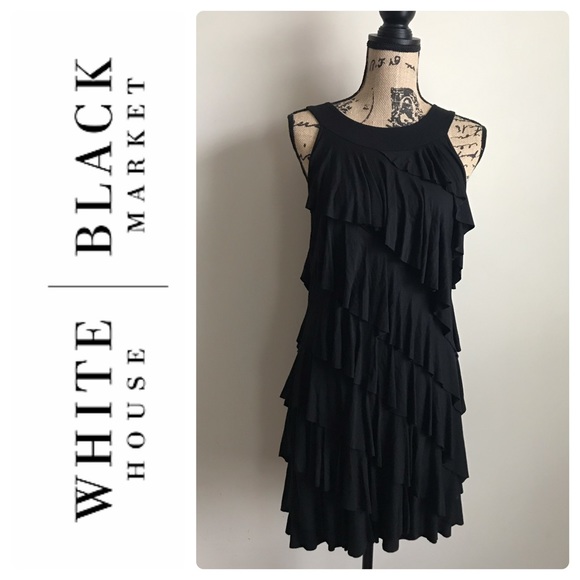 white house black market ruffle dress